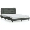 Image de vidaXL Cadre de lit sans matelas Hvar gris foncé 120x200 cm tissu