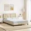 Image de vidaXL Cadre de lit sans matelas Hvar crème 140x190 cm tissu