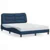 Image de vidaXL Cadre de lit sans matelas Hvar bleu 140x190 cm tissu