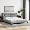 Image de vidaXL Cadre de lit sans matelas Hvar gris clair 180x200 cm tissu