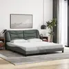 Image de vidaXL Cadre de lit sans matelas Hvar gris foncé 180x200 cm tissu