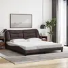 Image de vidaXL Cadre de lit sans matelas Hvar marron foncé 180x200 cm tissu