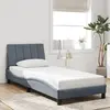 Image de vidaXL Cadre de lit sans matelas Hanko gris foncé 90x190 cm velours