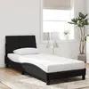Image de vidaXL Cadre de lit sans matelas Hanko noir 90x190 cm velours