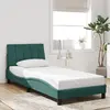 Image de vidaXL Cadre de lit sans matelas Hanko vert foncé 90x190 cm velours