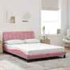 Image de vidaXL Cadre de lit sans matelas Hanko rose 120x200 cm velours
