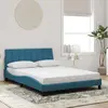 Image de vidaXL Cadre de lit sans matelas Hanko bleu 140x190 cm velours