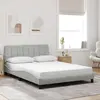 Image de vidaXL Cadre de lit sans matelas Hanko gris clair 140x200 cm velours