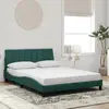 Image de vidaXL Cadre de lit sans matelas Hanko vert foncé 140x200 cm velours