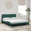 Image de vidaXL Cadre de lit sans matelas Hanko vert foncé 160x200 cm velours