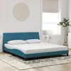 Image de vidaXL Cadre de lit sans matelas Hanko bleu 180x200 cm velours