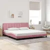 Image de vidaXL Cadre de lit sans matelas Hanko rose 200x200 cm velours