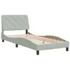 Image de vidaXL Cadre de lit sans matelas gris clair 90x190 cm velours