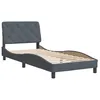 Image de vidaXL Cadre de lit sans matelas gris foncé 90x190 cm velours