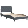 Image de vidaXL Cadre de lit sans matelas gris foncé 100x200 cm velours