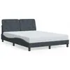 Image de vidaXL Cadre de lit sans matelas gris foncé 140x200 cm velours