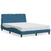 Image de vidaXL Cadre de lit sans matelas bleu 140x200 cm velours