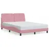 Image de vidaXL Cadre de lit sans matelas rose 140x200 cm velours