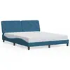 Image de vidaXL Cadre de lit sans matelas bleu 160x200 cm velours
