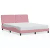 Image de vidaXL Cadre de lit sans matelas rose 160x200 cm velours