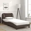 Image de vidaXL Cadre de lit sans matelas Hvar marron 90x200 cm similicuir