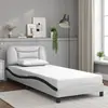 Image de vidaXL Cadre de lit sans matelas Hvar blanc et noir 90x200 cm similicuir