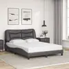 Image de vidaXL Cadre de lit sans matelas Hvar gris 140x190 cm similicuir