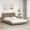 Image de vidaXL Cadre de lit sans matelas Hvar cappuccino 140x200 cm similicuir