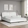 Image de vidaXL Cadre de lit sans matelas Hvar blanc 180x200 cm similicuir