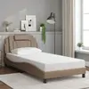 Image de vidaXL Cadre de lit Viana sans matelas cappuccino 100x200 cm similicuir