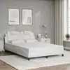 Image de vidaXL Cadre de lit Viana sans matelas blanc 120x200 cm similicuir