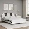 Image de vidaXL Cadre de lit Viana sans matelas blanc et noir 120x200 cm similicuir