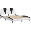 Image de vidaXL Cadre de lit Viana sans matelas blanc et noir 140x190 cm similicuir