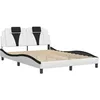 Image de vidaXL Cadre de lit Viana sans matelas blanc et noir 140x200 cm similicuir