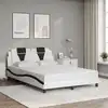 Image de vidaXL Cadre de lit Viana sans matelas blanc et noir 140x200 cm similicuir
