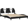 Image de vidaXL Cadre de lit Viana sans matelas noir et blanc 160x200 cm similicuir