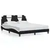 Image de vidaXL Cadre de lit Viana sans matelas noir et blanc 160x200 cm similicuir