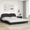 Image de vidaXL Cadre de lit Viana sans matelas noir 180x200 cm similicuir