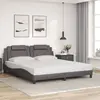 Image de vidaXL Cadre de lit Viana sans matelas gris 180x200 cm similicuir