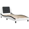 Image de vidaXL Cadre de lit sans matelas Zadar blanc et noir 90x190 cm similicuir