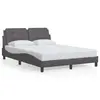 Image de vidaXL Cadre de lit sans matelas Zadar gris 120x200 cm similicuir