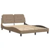 Image de vidaXL Cadre de lit sans matelas Zadar cappuccino 140x190 cm similicuir