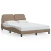 Image de vidaXL Cadre de lit sans matelas Zadar cappuccino 140x190 cm similicuir