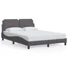Image de vidaXL Cadre de lit sans matelas Zadar gris 140x200 cm similicuir