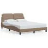 Image de vidaXL Cadre de lit sans matelas Zadar cappuccino 140x200 cm similicuir
