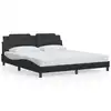 Image de vidaXL Cadre de lit sans matelas Zadar noir 180x200 cm similicuir