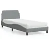 Image de vidaXL Lit avec matelas Dover gris clair 90x190 cm tissu