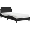 Image de vidaXL Lit avec matelas Dover noir 90x190 cm tissu