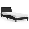 Image de vidaXL Lit avec matelas Dover noir 90x190 cm tissu