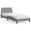 Image de vidaXL Lit avec matelas Dover gris clair 90x200 cm tissu